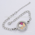 Customized stainless steel WaterDrop Chain bracelet, floating locket bracelet